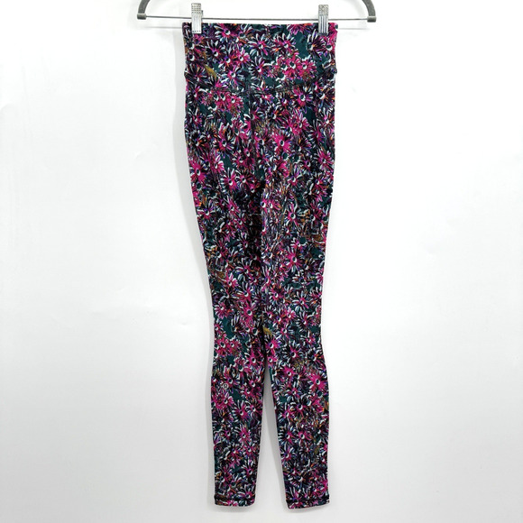 Lululemon Base Pace High-Rise Fleece Tight 28" Sz 2 Floral Electric Multi W5DYRS - Picture 6 of 13